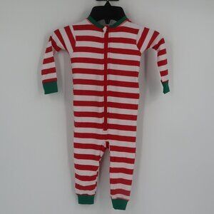 Jaclyn Infants Yummy Red White Strip w Green Detail Christmas Onesie12M NWT